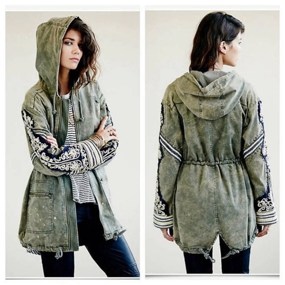 NWOT RARE! Free People Golden Quills Parka - Picture 3 of 14